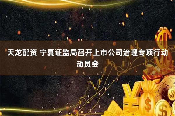 天龙配资 宁夏证监局召开上市公司治理专项行动动员会